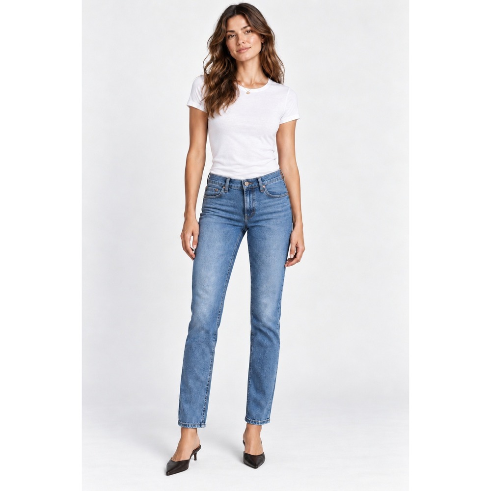 Mother The Mid Rise Rider Skimp Jeans One Last Trip Light Wash Slim Size 24